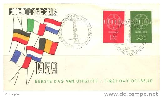 NETHERLANDS 1959 EUROPA CEPT FDC - 1959