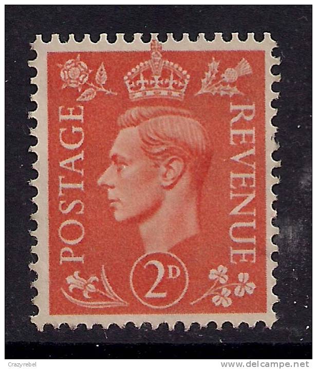 GB 1941 KGV1 ORANGE 2d UNUSED SG 488 NO GUM (643) - Ungebraucht