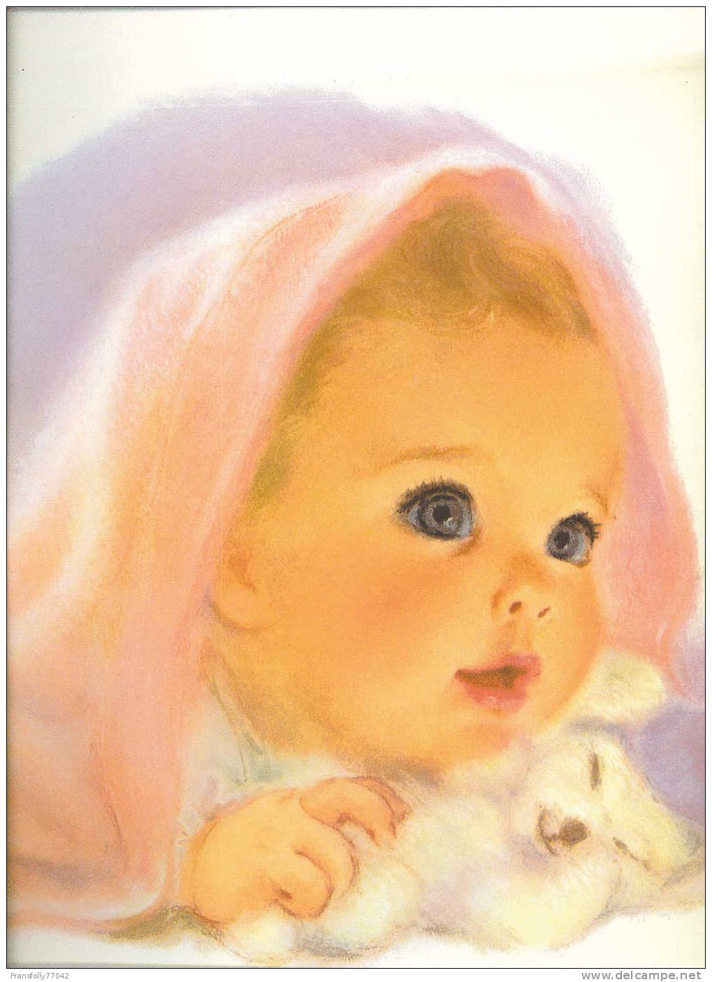 LITHOGRAPH OF Beautiful BABY GIRL By FRANCES HOOK For NORTHERN PAPER MILLS Advertising 1960 - Lithographies