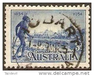 AUSTRALIA - USED - 1934 3d Victorian Centenary, Perf 10.5 - Used Stamps