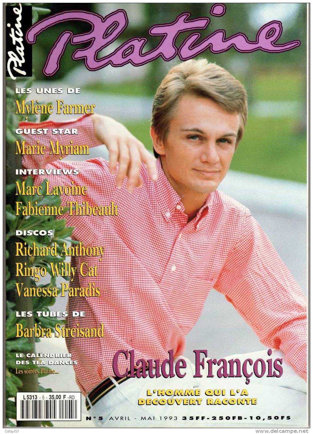 MAG PLATINE N°5 -1993 - CLAUDE FRANCOIS - MYLENE FARMER - SYLVIE VARTAN - RICHARD ANTHONY - Magazines