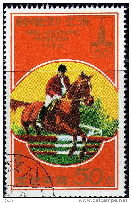 Reitsport Zur Olympiade Moskau 1980 Korea 1713A,Block 47 A Plus B O 7€ Olympic Springreiten Hb Bloc Sheets Bf Coree KVDR - Otros & Sin Clasificación