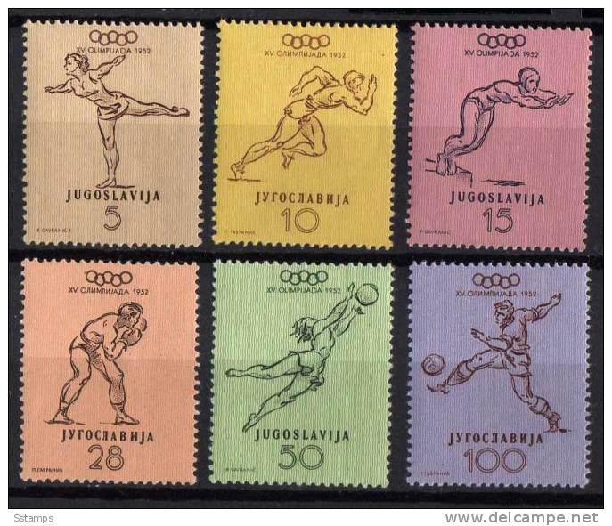 U-Rc   JUGOSLAVIA  1952  Olimpiadi Helsinki Sport  NEVER HINGED - Nuevos