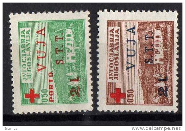 U-Ra  JUGOSLAVIA ITALIA TRIESTE B SLOVENIA CROCE ROSSA RED CROSS VERY LEGER HINGED - GARANZIA - Ungebraucht