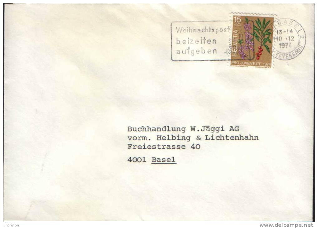 Suisse - Lettre Circulee En 1974 - Pro Juventute - Fleurs - Briefe U. Dokumente