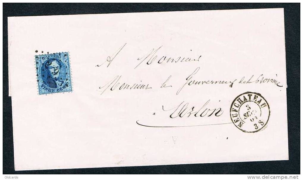 Belgique 1864 Lettre Affr. N°15 De NEUFCHATEAU. - Autres & Non Classés