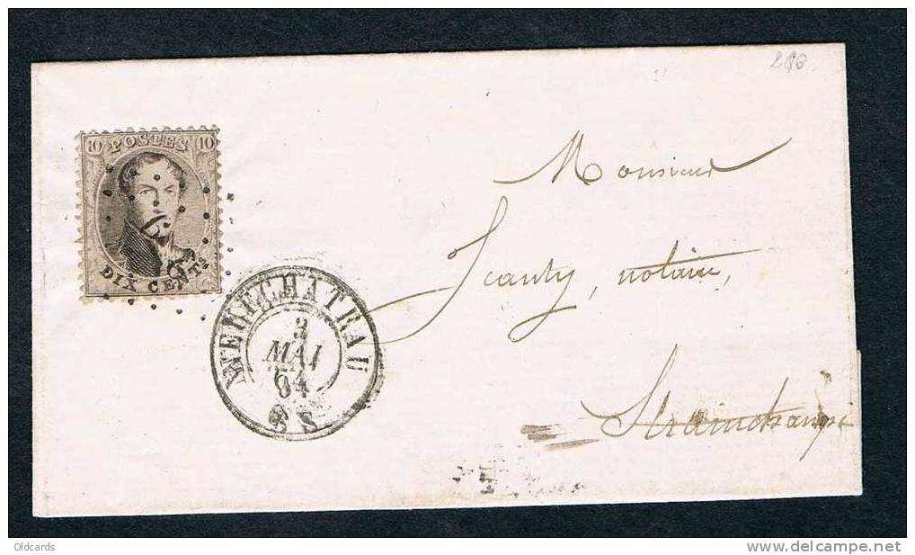 Belgique 1864 Lettre N°14 De NEUFCHATEAU. - Autres & Non Classés