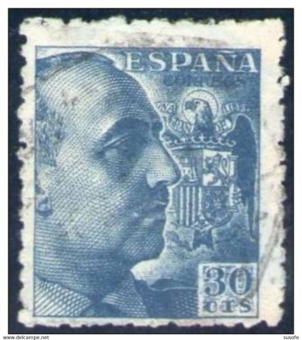 España 1940 Edifil 924 Sello º General Francisco Franco Bahamonde (1892-1975) 30c Michel 846A Yvert 682 Spain Stamps - Used Stamps