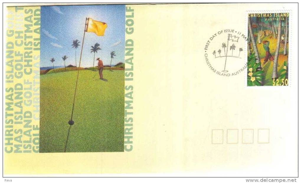 CHRISTMAS ISLAND FDC GOLF SPORT 1 STAMP HFV $2.50  DATED 11-05-1995 CTO SG? READ DESCRIPTION !! - Christmas Island