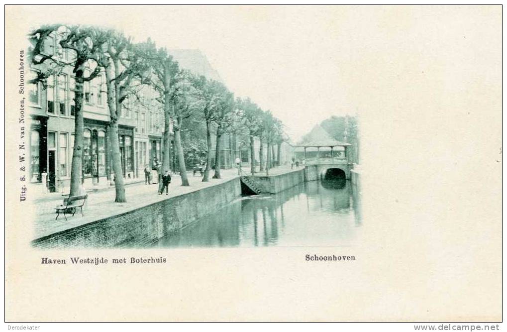 Schoonhoven. Haven Westzijde Met Boterhuis. Uitg.van Nooten. Briefkaart Algemeene Postvereeniging. Onbeschreven. - Schoonhoven