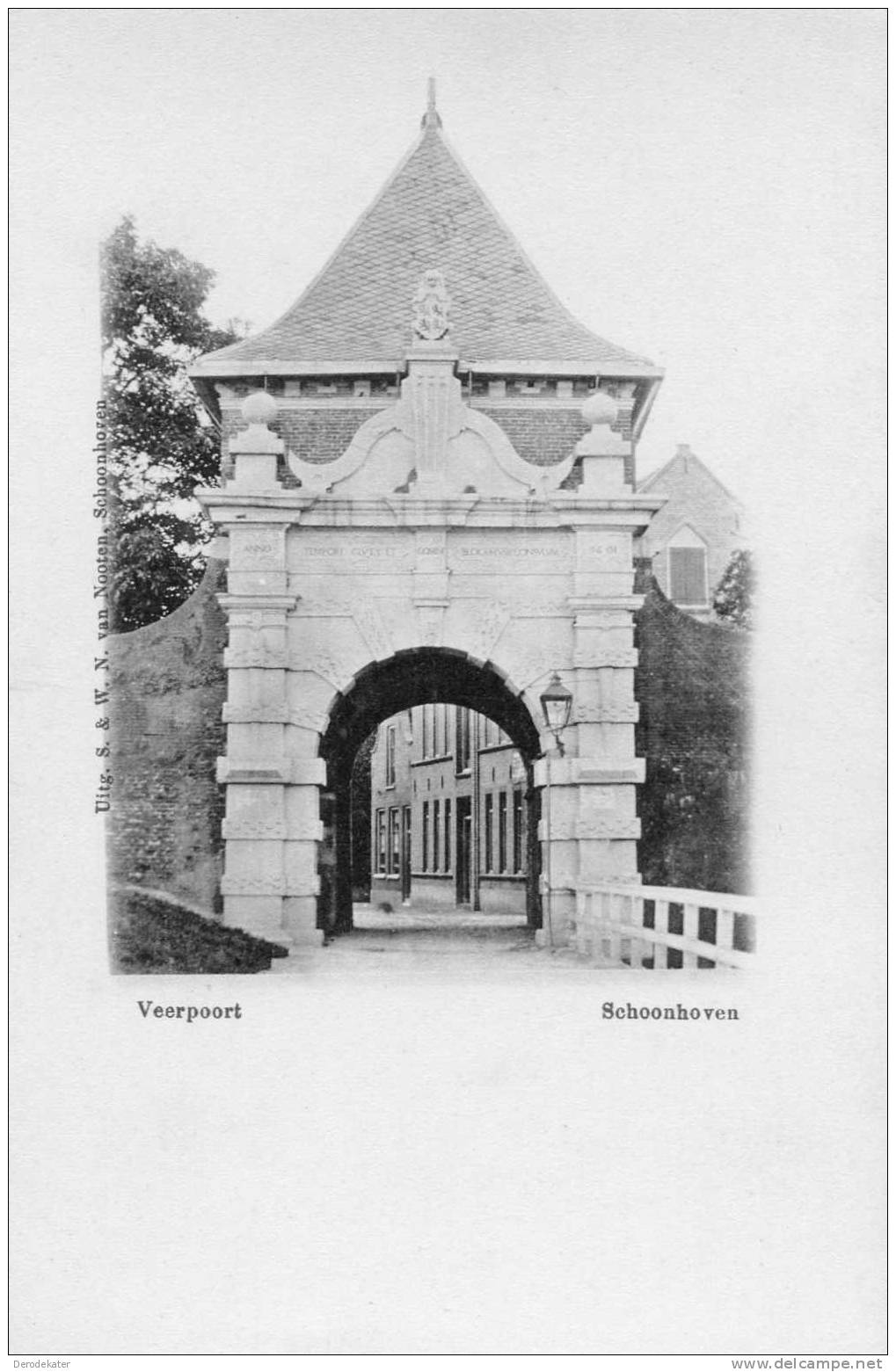 Schoonhoven. Veerpoort. Uitg.van Nooten. Briefkaart Algemeene Postvereeniging. - Schoonhoven