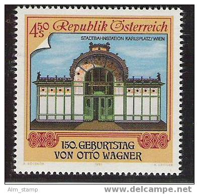 1991 Austria Österreich  Mi. 2035 ** MNH  Stationsgebäude „Karlsplatz“ Der Wiener Stadtbahn; Von Otto Wagner - Unused Stamps