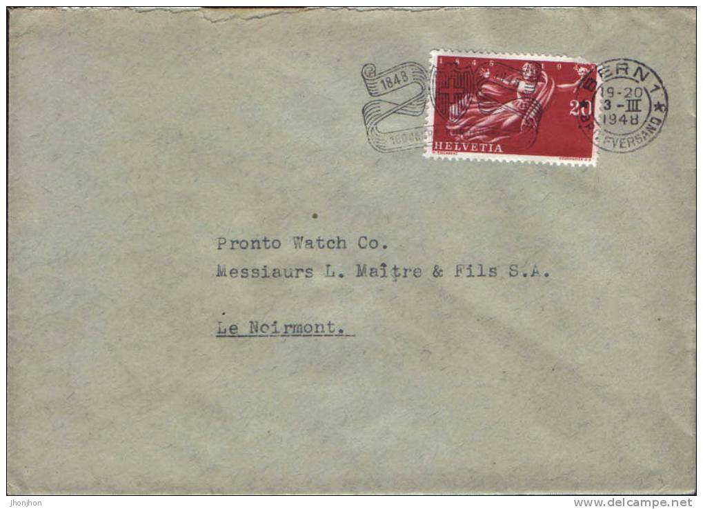 Lettre De1948 Avec Un Cachet De Publicite - Frankeermachinen