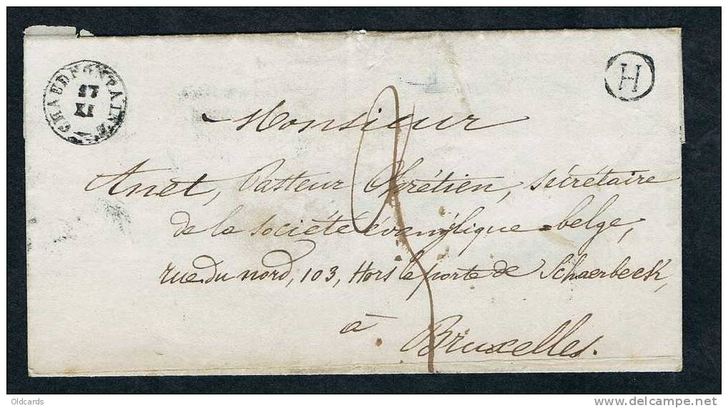 Belgique Précurseur. 1849 Lettre Avec Boîte H De Galfontaine Avec T18 "CHAUFONTAINE" - 1830-1849 (Belgica Independiente)