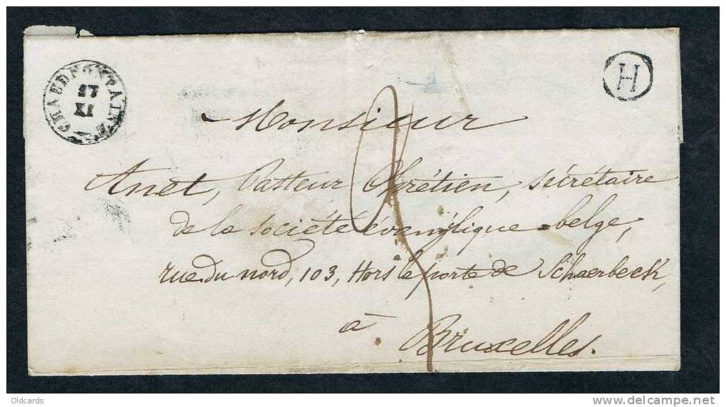 Belgique Précurseur. 1849 Lettre Avec Boîte H De Galfontaine Avec T18 "CHAUFONTAINE" - 1830-1849 (Unabhängiges Belgien)