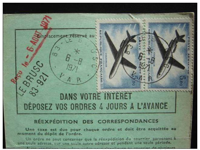 Ordre De Réexpédition  DUPLICATA NECESSAIRE FAIT Griffe LE BRUSC   Rare - 1961-....