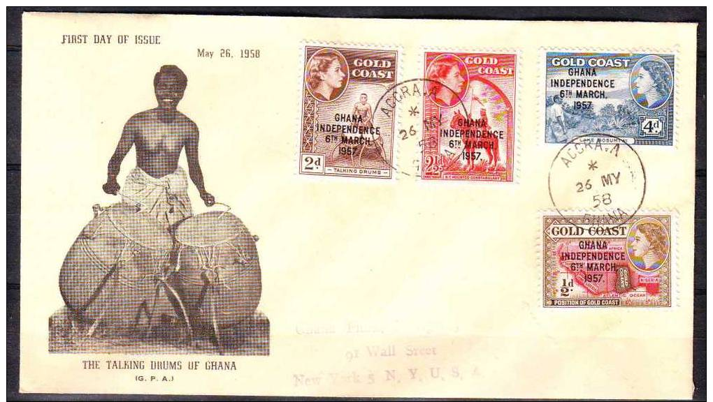 GHANA 1957 COVER MI 5+8+9+11 OVERPRINT INDEPENDANCE ONAFHANKELIJKHEID SEE SCAN A VOIR NEED TO CHECK - Ghana (1957-...)