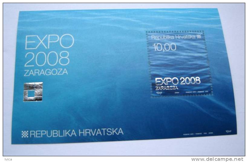 CROATIA - Souvenir Sheet - EXPO 2008 Zaragoza - Sea, Mar - Croatie