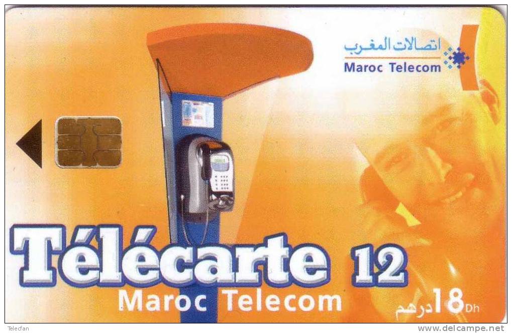 MAROC CABINE 18DH ORANGE 12U UT RARE - Maroc