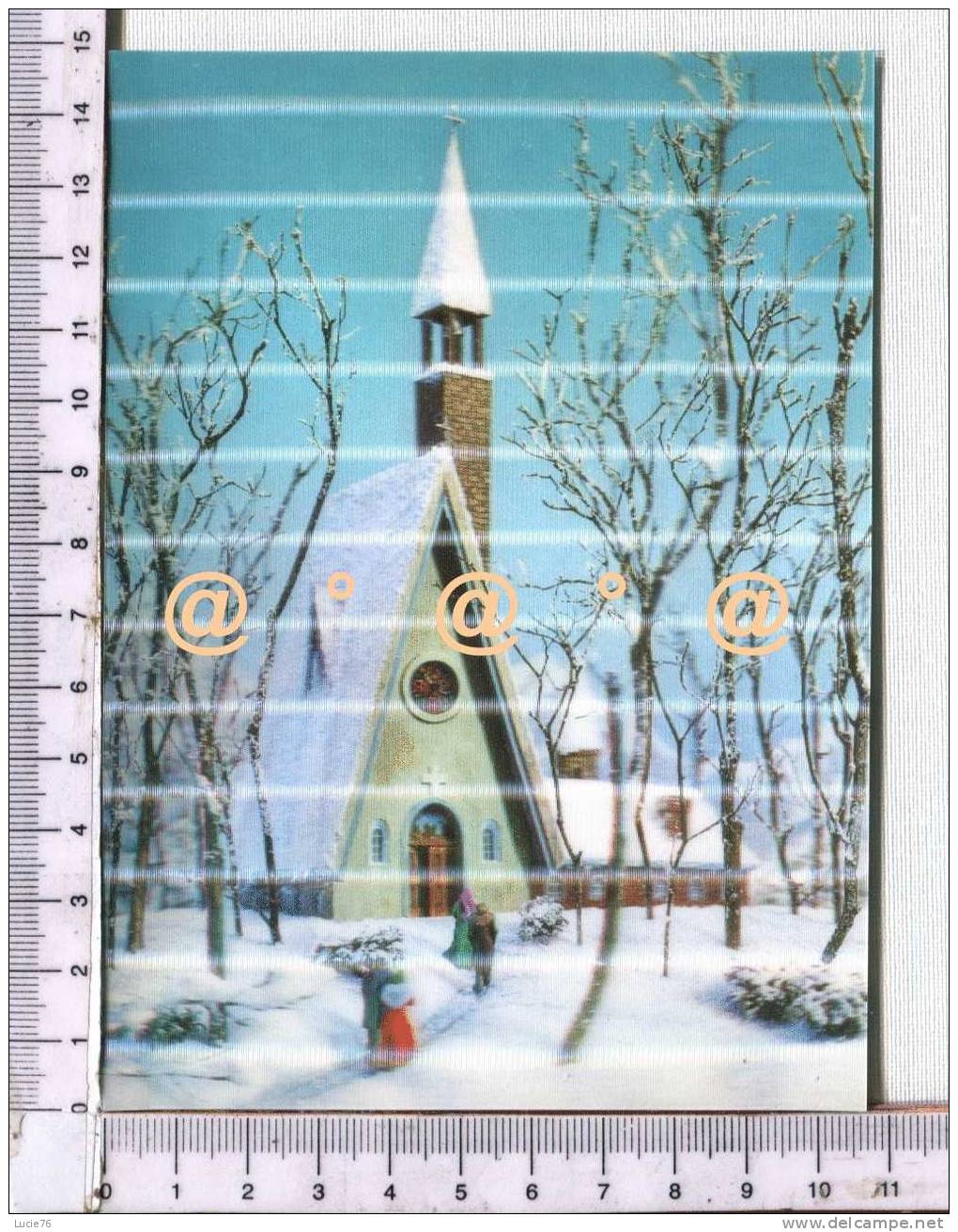 DUDELANGE  -  Churche In Winter - Carte   3D    Viséorelief - Dudelange