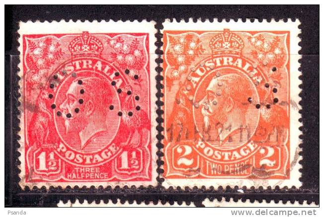 1921 Australia SC#  A4 Official Stamp Perfin - Usati