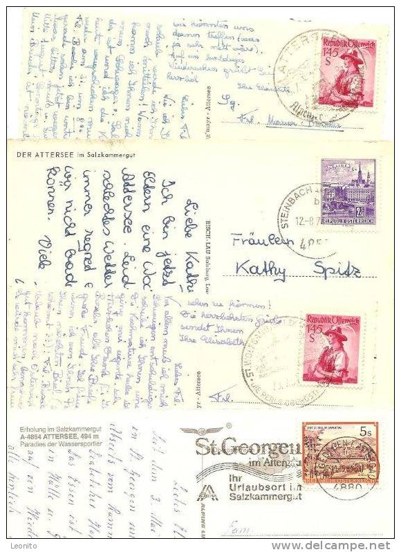 Attersee, 4 Ansichtskarten Ab 1954 - Other & Unclassified