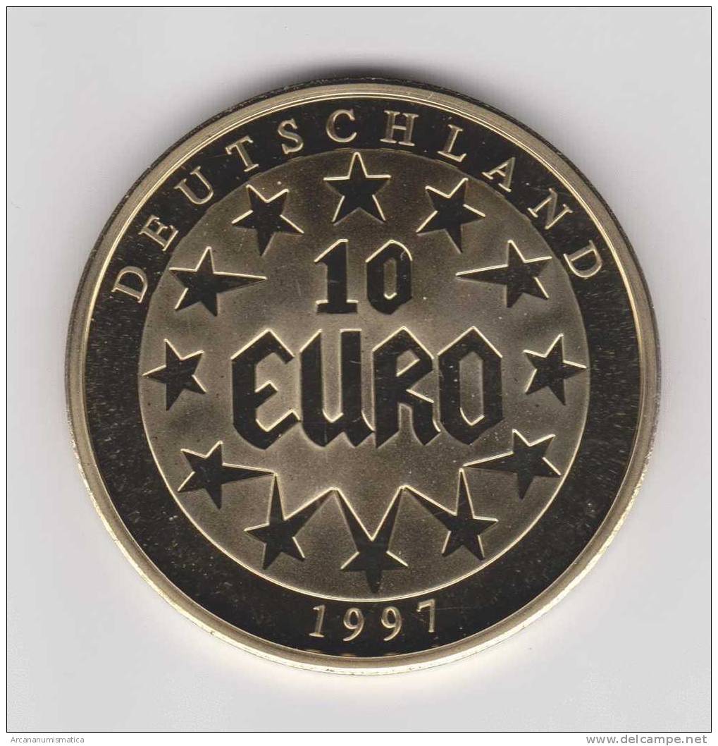 ALEMANIA  MEDALLA  SC/UNC  "EUROPA-10 EURO 1997"  DL-9648 - Andere & Zonder Classificatie