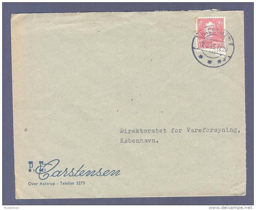 Denmark P.E. CARSTENSEN Over Aastrup - Telefon 3275 HADERSLEV Cancel Cover 1945 To København - Briefe U. Dokumente