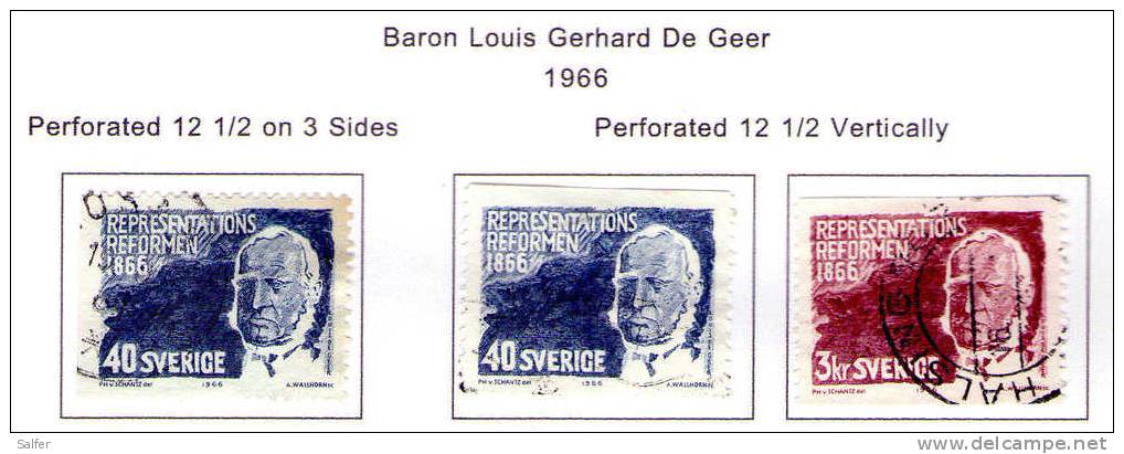 SCHWEDEN / SWEDEN / SVEZIA 1966 Baron L. G. De Geer Gest. / Used / Usati - Oblitérés