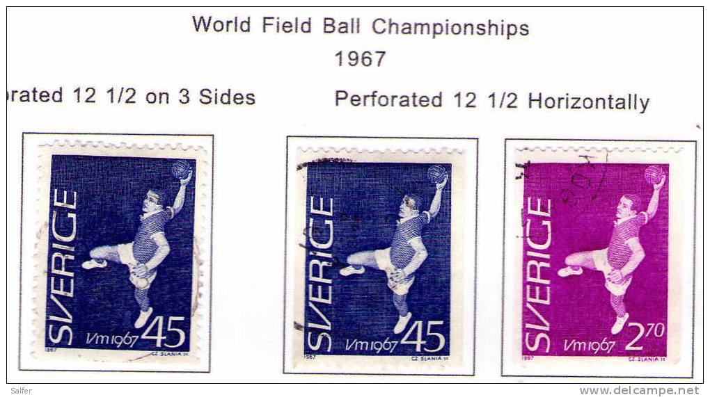 SCHWEDEN / SWEDEN / SVEZIA 1967 World Field Ball Championship Gest. / Used / Usati - Oblitérés