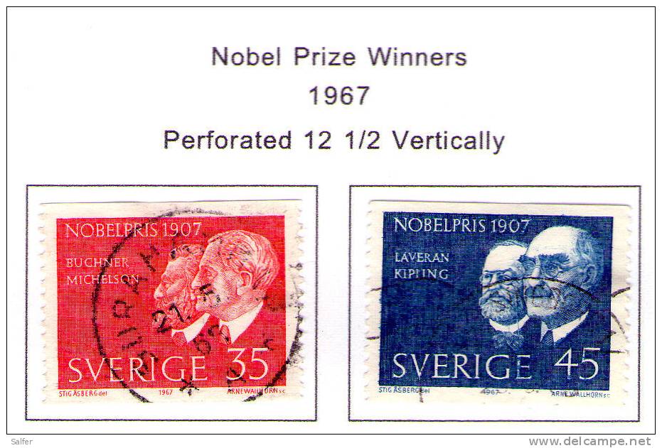 SCHWEDEN / SWEDEN / SVEZIA 1967 Nobel Price Winners Gest. / Used / Usati - Oblitérés