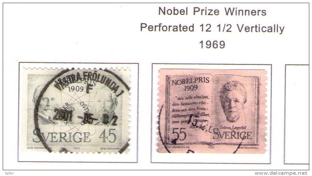 SCHWEDEN / SWEDEN / SVEZIA 1969  Nobel Price Winners Gest. / Used / Usati - Used Stamps