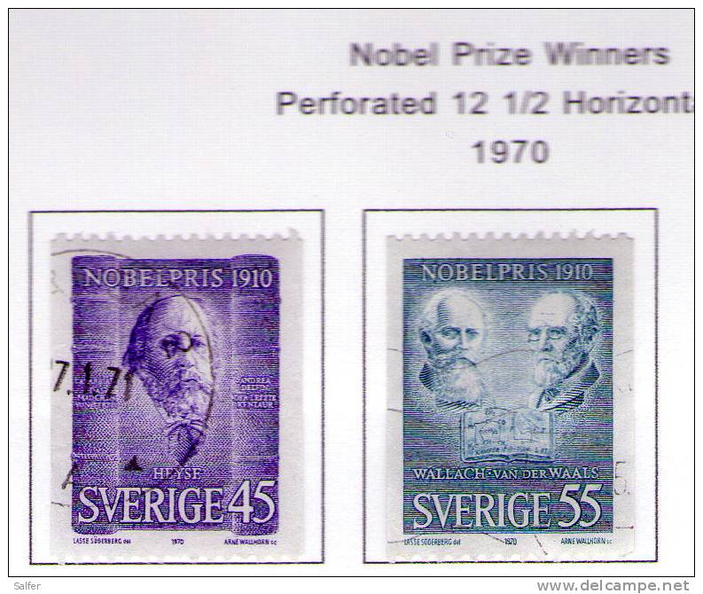 SCHWEDEN / SWEDEN / SVEZIA 1970 Nobel Price Winners Gest. / Used / Usati - Oblitérés