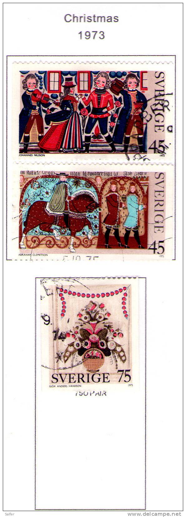 SCHWEDEN / SWEDEN / SVEZIA 1973  Christmas Used / Usati - Gebraucht