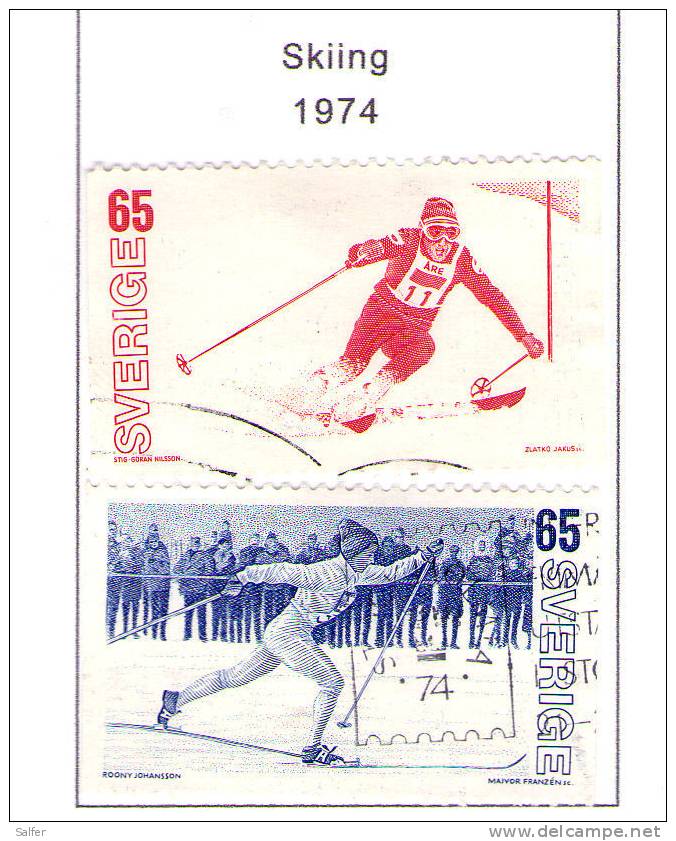 SCHWEDEN / SWEDEN / SVEZIA 1974 Skiing Gest / Used / Usati - Oblitérés