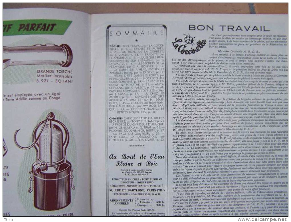 PLAINE ET BOIS- Au Bord De L'eau-juillet 1954 N°216-une Journée De Pêche Dans La Somme CUILLER VELTIC équipement LUXOR- - Caccia & Pesca