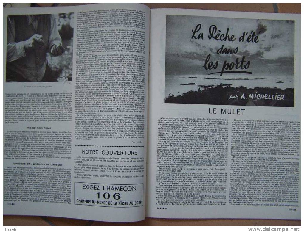 PLAINE ET BOIS- Au Bord De L'eau-juillet 1954 N°216-une Journée De Pêche Dans La Somme CUILLER VELTIC équipement LUXOR- - Caccia & Pesca