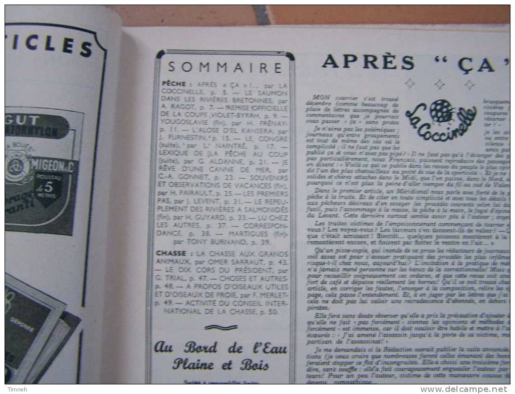 PLAINE ET BOIS- Au Bord De L'eau-février 1953 N°199-une Ombrine Oranaise-pêche Et De Chasse-saumon Rivières Bretonnes. - Caccia & Pesca