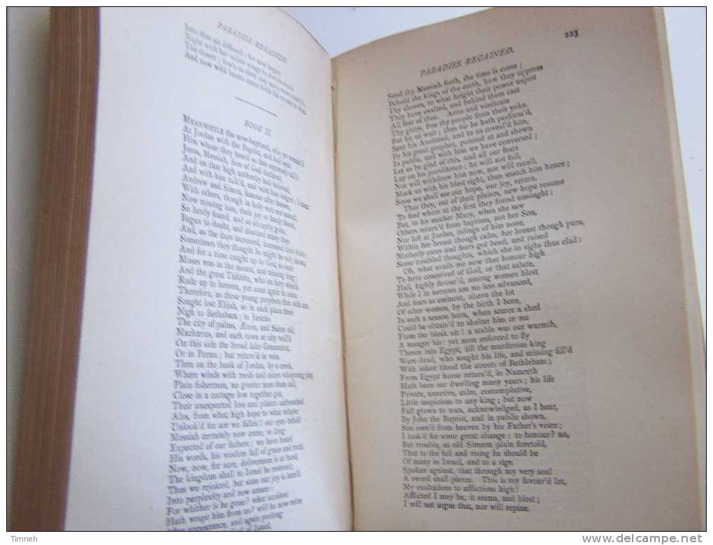 THE  POETICAL WORKS OF JOHN MILTON-édition Relié-WARD.LOCK§Co-ancien Non Daté- - Lyrik/Theater