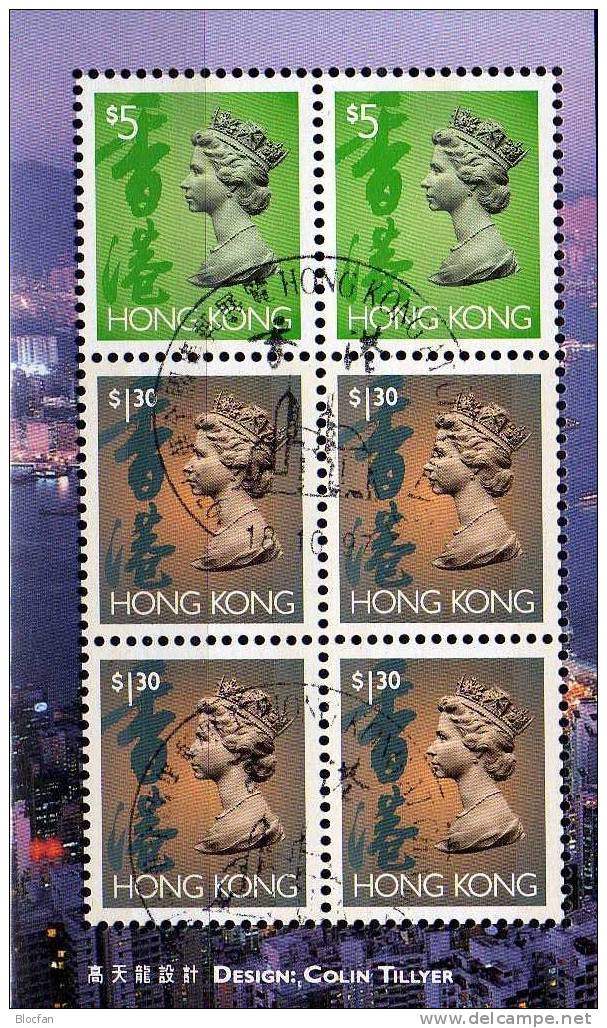 EXPO Ausstellung 1997 Hongkong 666,702 ZD+ Block 49 O 20€ Stadt Bei Nacht Stamp On Stamp Exposition Sheet Bloc HONG KONG - Collezioni & Lotti