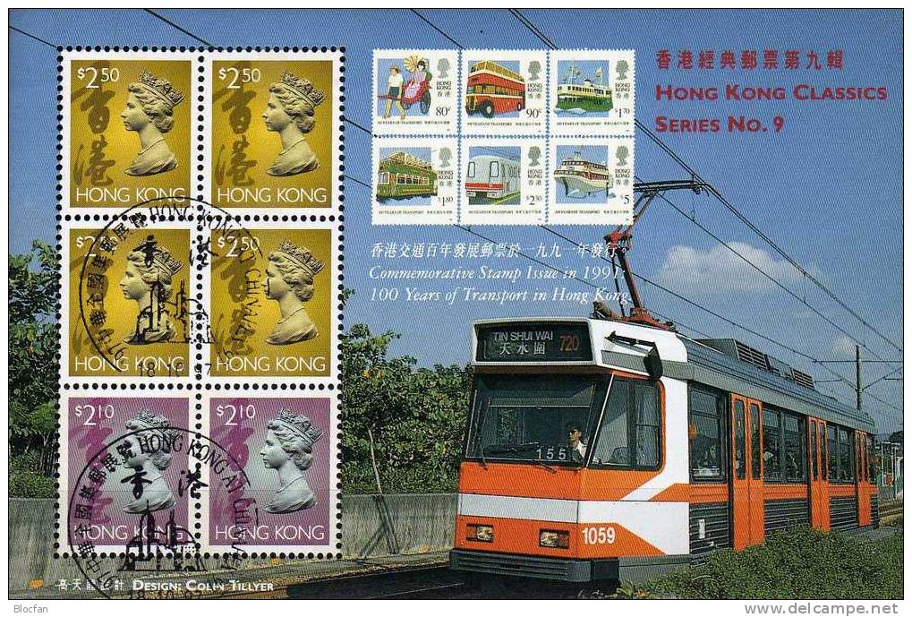 EXPO 1997 Hongkong 746,773 ZD+Block 51 O 20€ Stadt-Straßenbahn Stamp On Stamp Tram Sheet Exposition Hb Bloc Bf HONG KONG - Collections, Lots & Series