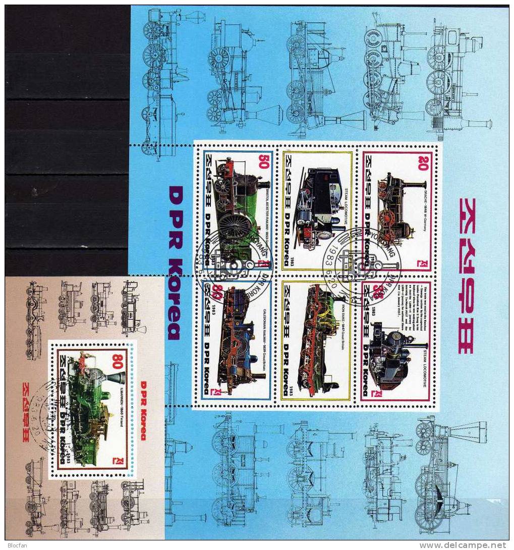 Historische Loks Korea 2371/8,8xZD,4xKleinbogen, Block 146 Plus 147 O 140€ Adler D Ilmarinen FL Iron Duke UK Austria AT - Kilowaar (max. 999 Zegels)