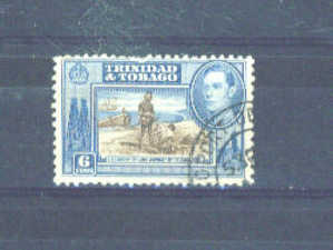 TRINIDAD AND TOBAGO - 1938 George VI 6c FU - Trindad & Tobago (...-1961)