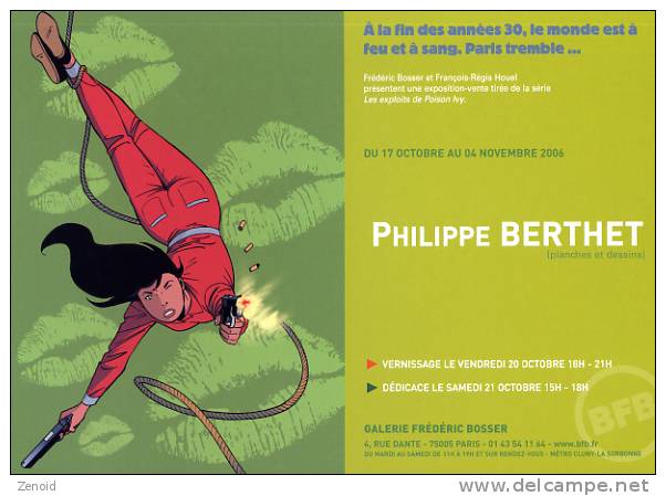 Carte Invitation Expo Philippe Berthet - Galerie Bosser - Paris - Berthet