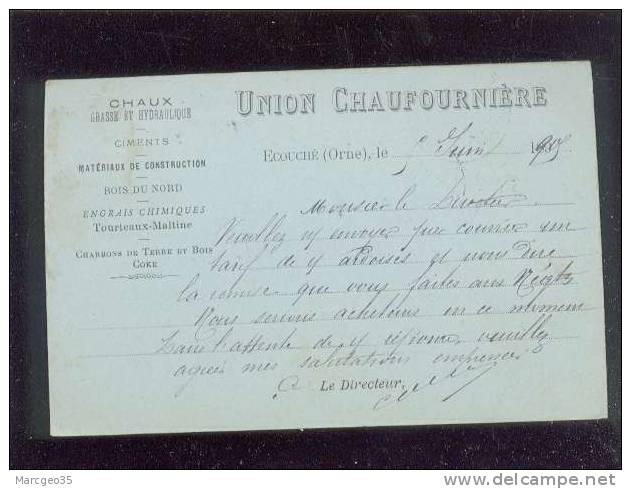 écouché Union Chaufournière Matériaux De Construction Carte" Imprimé Commercial" - Ecouche