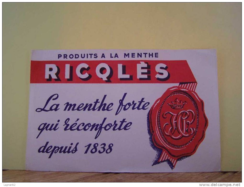 BUVARD. MARQUE "RICQLES" - Dulces & Biscochos