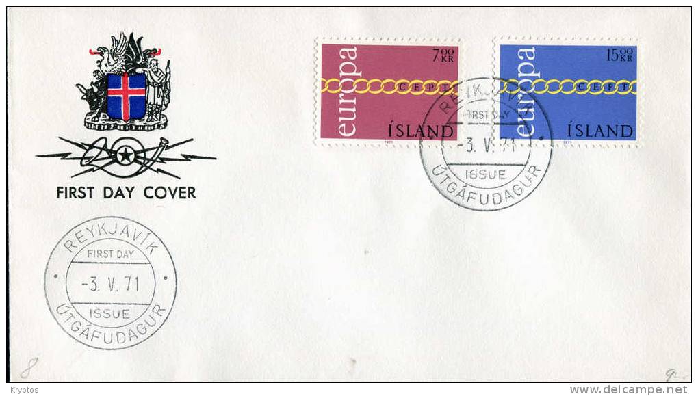 Iceland 1971 - FDC With CEPT Stamps - FDC