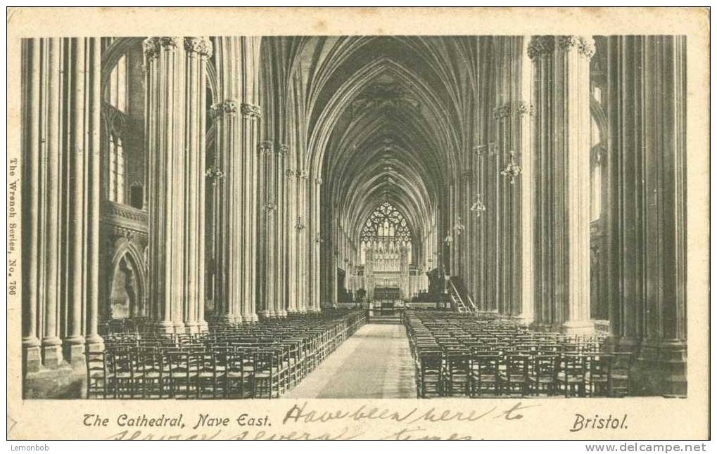 Britain United Kingdom The Cathedral, Nave East, Bristol Old Postcard [P1564] - Bristol