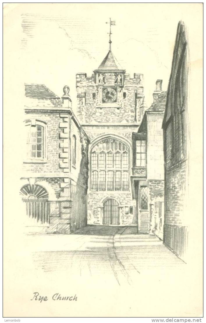Britain United Kingdom Rye Church Old Postcard [P1565] - Rye