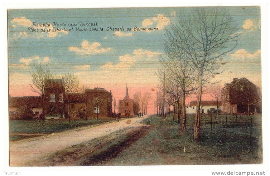 C7091 - Flémalle - Haute ( Auc Trixhes) Place De La Liberté Et Route Vers La Chapelle De Bonsecours - Flémalle